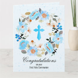 Cartão Blue Cross Floral Wreath First Community