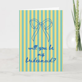 Cartão Blue Cursive + Aqua & Yellow Bridesmaid Proposal
