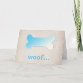 Cartão Blue Dog Bone *Woof* Vazio Greeting Card