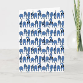 Cartão Blue Dog Butts Pattern