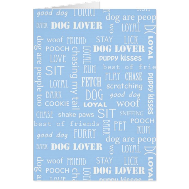 Cartão Blue Dog Lover Sayings (Frente)