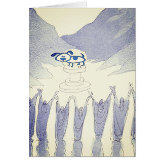Cartão Blue Dog Worship Card