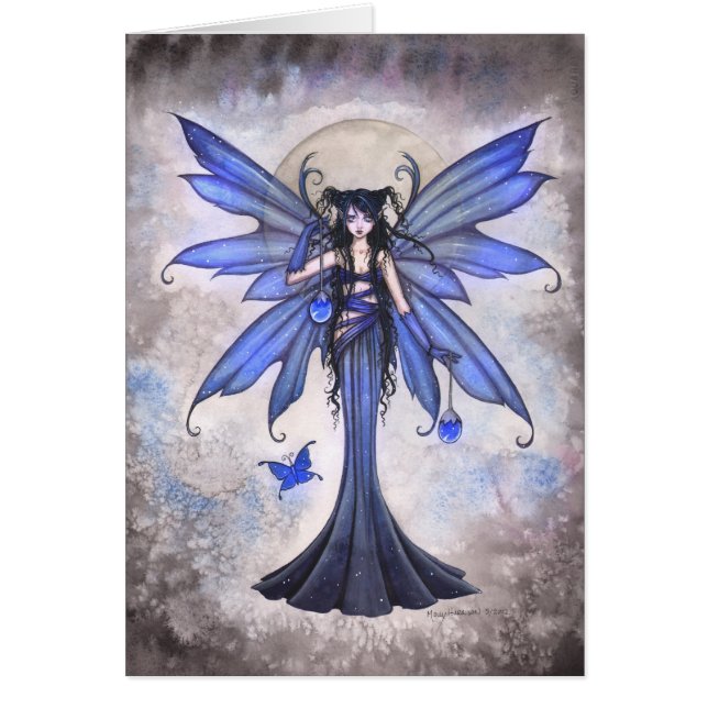 Cartão Blue Fairy Fantsy Art Card de Molly Harrison (Frente)