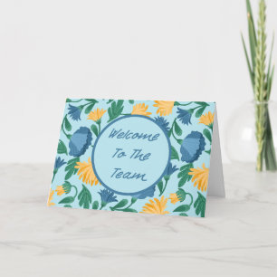 Cartão Blue Floral - Boas-vindas ao novo funcionário da e