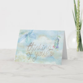 Cartão Blue Floral ‘Thinking of You’ Card