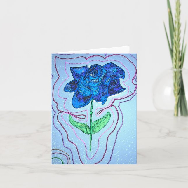 Cartão Blue Flower Note Card (Frente)