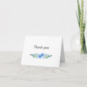 Cartão Blue Flowers Thank you Card
