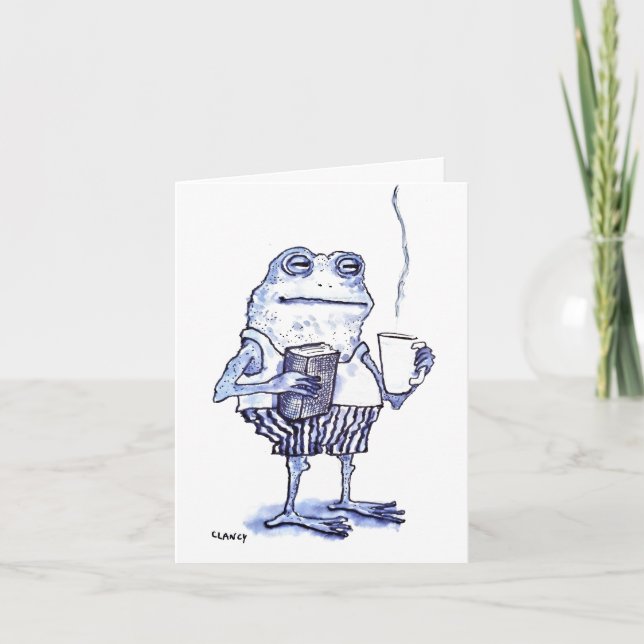 Cartão Blue Frog Get Well Card (Frente)