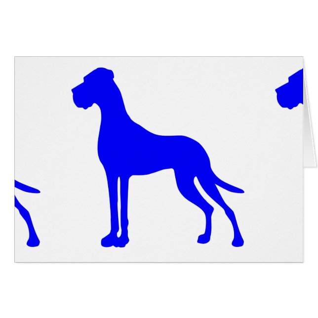 Cartão Blue Great Dane (Frente Horizontal)