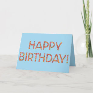 Cartão Blue Happy Birthday Rainbow Sprinkles