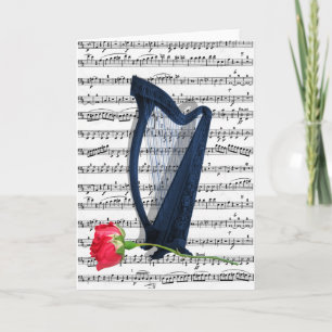 Cartão Blue harp and Roses