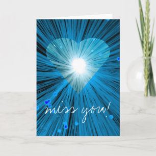 Cartão Blue Heart 'Miss You!' greetings card