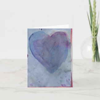 Cartão Blue Heart Watercolor Note Card
