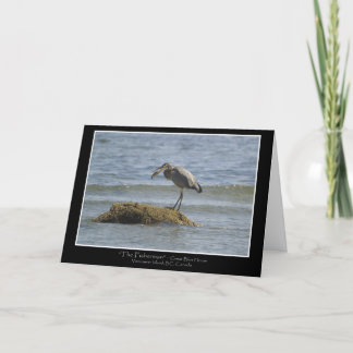 Cartão BLUE HERON EATING A FISH ~ Greeting Card