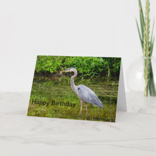 Cartão Blue Heron Happy Birthday