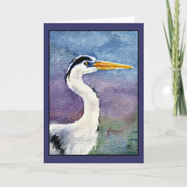 Cartão Blue Heron note card or greeting card (Frente)