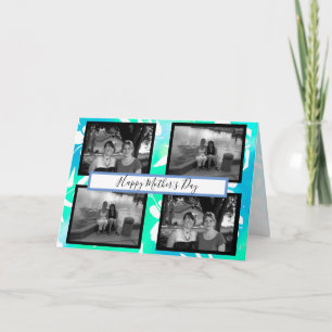 Cartão Blue Hibiscus and Photos Mother's Day