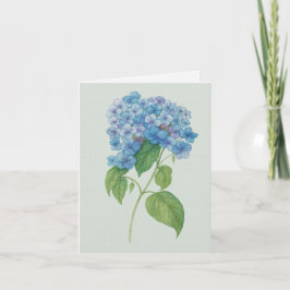 Cartão Blue Hydrangea Botanical Art Card — Blank Notecard