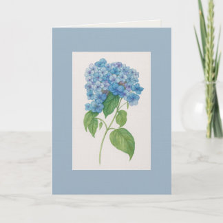 Cartão Blue Hydrangea Botanical Art Card — Watercolour 
