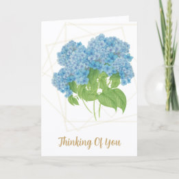 Cartão Blue Hydrangea Floral | Custom Thinking of You Car