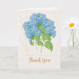 Cartão Blue Hydrangea Floral | Thank You