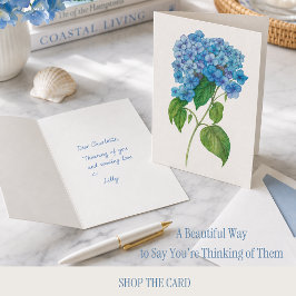 Cartão Blue Hydrangea Pensando em Você