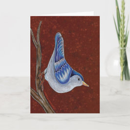 Cartão Blue Jay Climbing on Tree Trunk Greeting Card