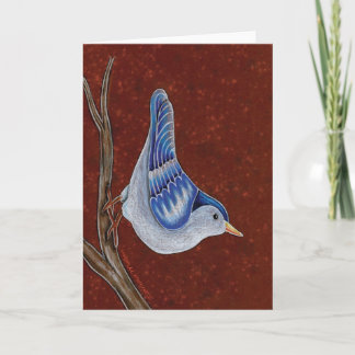 Cartão Blue Jay Climbing on Tree Trunk Greeting Card