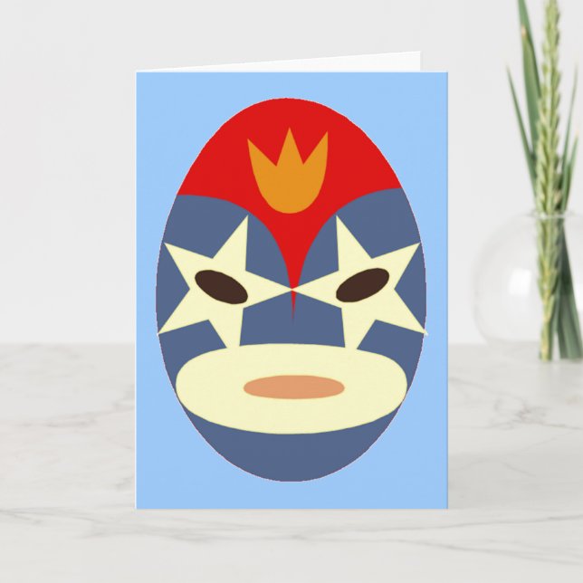 Cartão Blue Lucha Libre Mask (Frente)