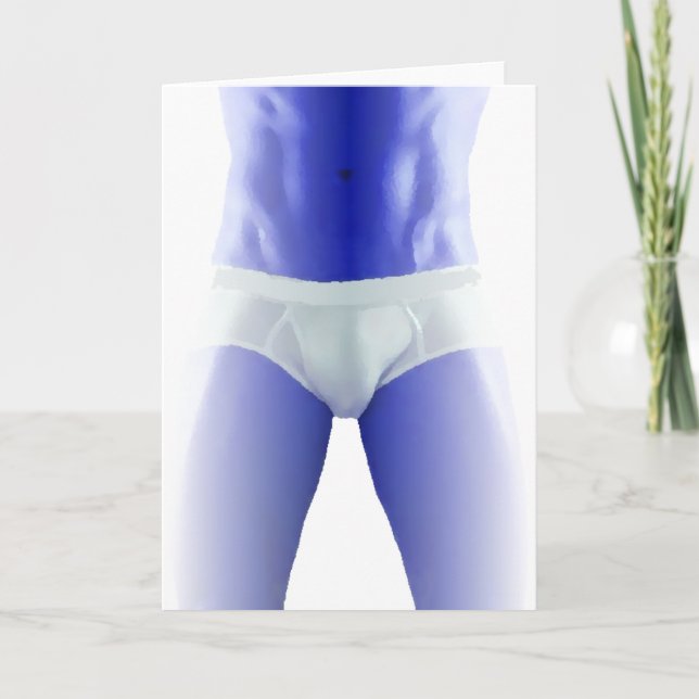 Cartão Blue Man in Underwear (Frente)