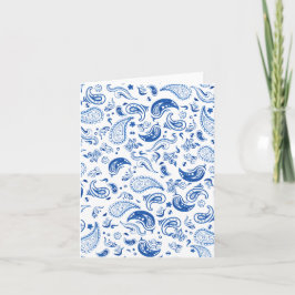 Cartão Blue Paisley