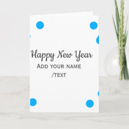 Cartão Blue polkadots happy new year add name messasimple