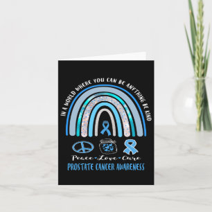 Cartão Blue Prostate Cancer Peace Love Cure Tee In T