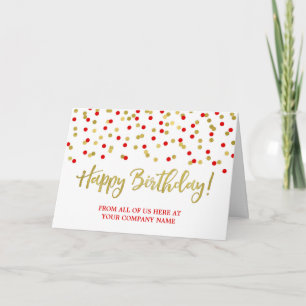 Cartão Blue Red Dots Business from Group Birthday Card