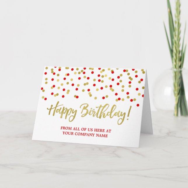 Cartão Blue Red Dots Business from Group Birthday Card (Frente)
