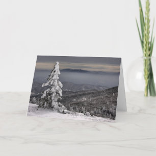 Cartão Blue Ridge Mountain Snow Photo Greeting Card