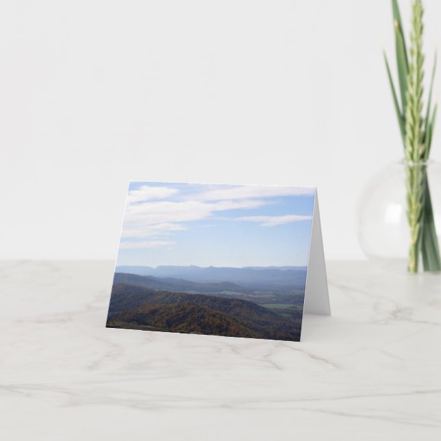 Cartão Blue Ridge Mountains Notecard (Frente)