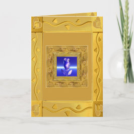 Cartão Blue Rose in Golden Frame Card