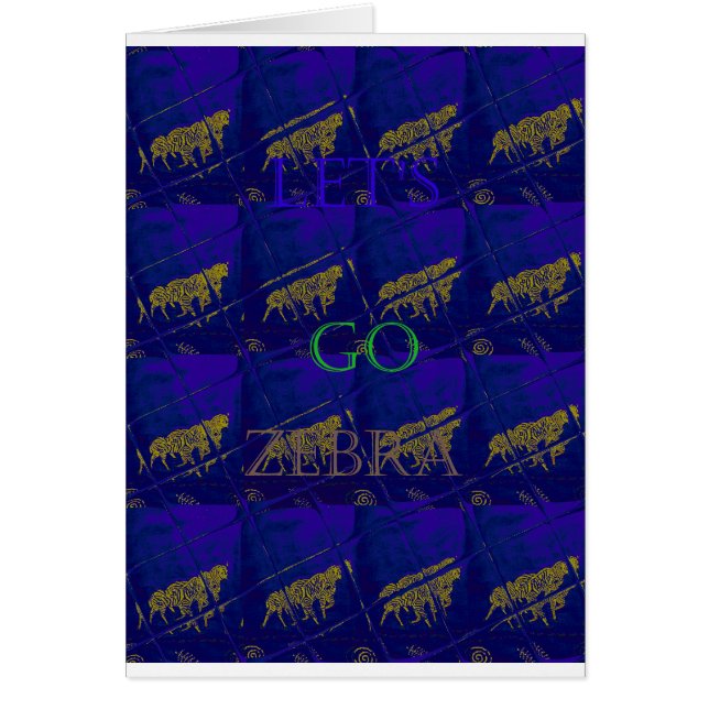 Cartão Blue Safari francês deixa Zebra Hakuna Matata (Frente)