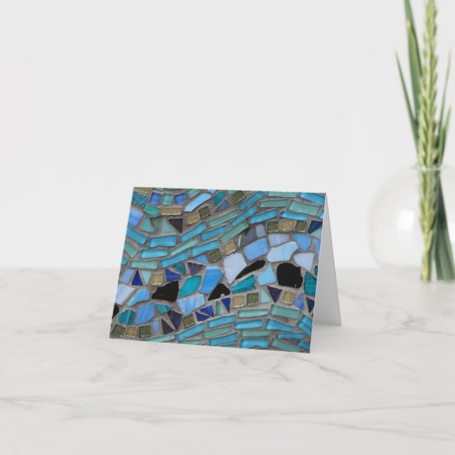 Cartão Blue Sea Glass Mosaic Note Card (Frente)