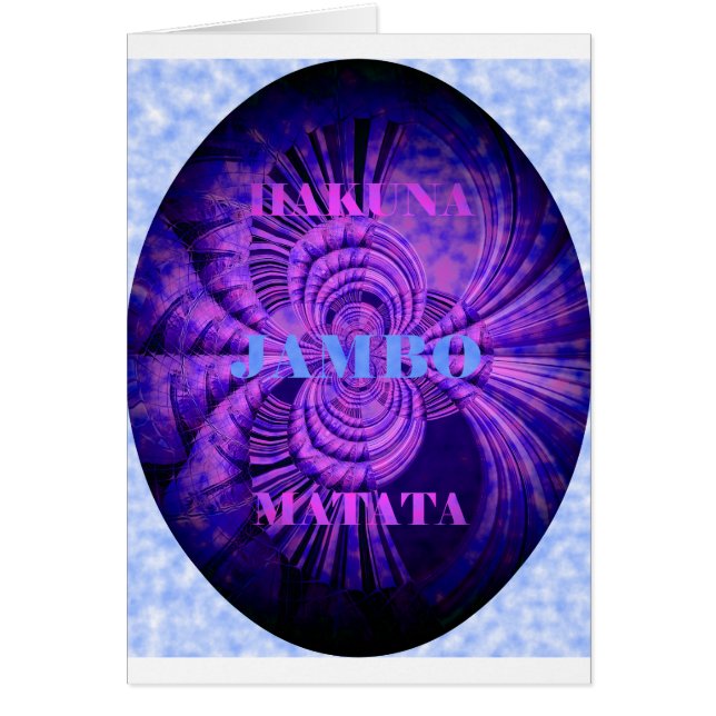 Cartão Blue Sky Hakuna Matata Kenya Giraffe Art C (Frente)