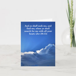 Cartão BLUE SKY WHITE CLOUDS "THINKING OF YOU" Jer 29:13