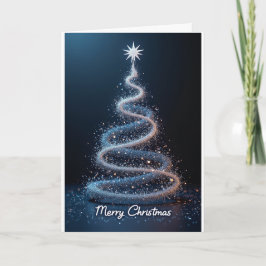 Cartão Blue Spiral Tree – Christmas Card