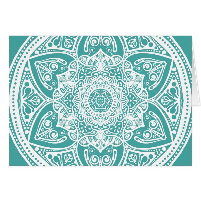 Cartão Blue Spruce Mandala (Frente Horizontal)