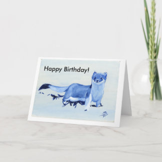 Cartão Blue Stoat Birthday Card