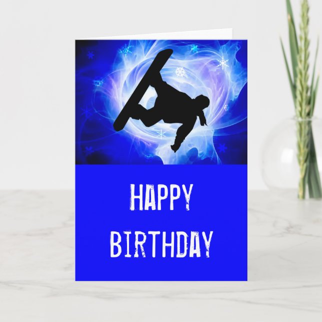 Cartão Blue Swirl Snowstorm (Frente)