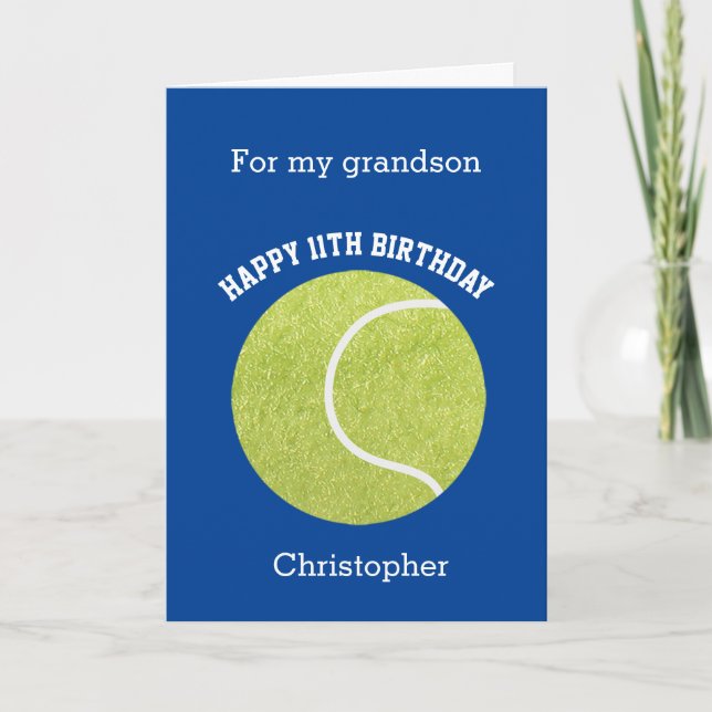 Cartão Blue Tennis Ball Birthday (Frente)