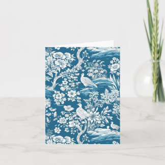 Cartão Blue Toile de Jouy - Saudação do Papel Floral insp