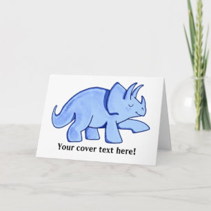 Cartão Blue Triceratops