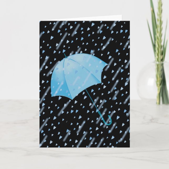 Cartão BLUE UMBRELLA SHOWERS OF LOVE by SHARON SHARPE (Frente)